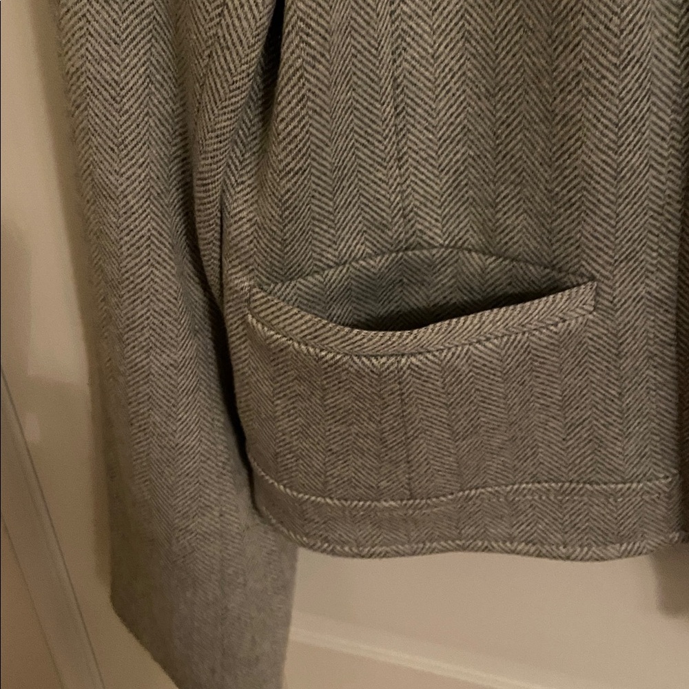 ANN TAYLOR Gray Women's Tweed Pattern Soft! L Large Jacket - Picture 6 of 8